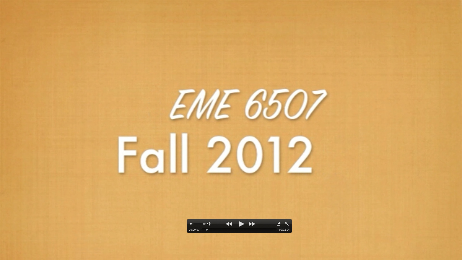 Video Project Screen Shot